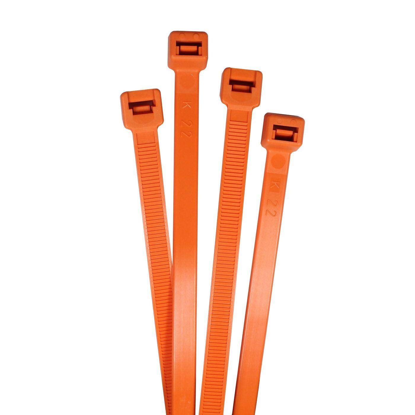 100x Kabelbinder 430 x 9mm Orange 80kg PA6.6 Polyamid Industriequalität