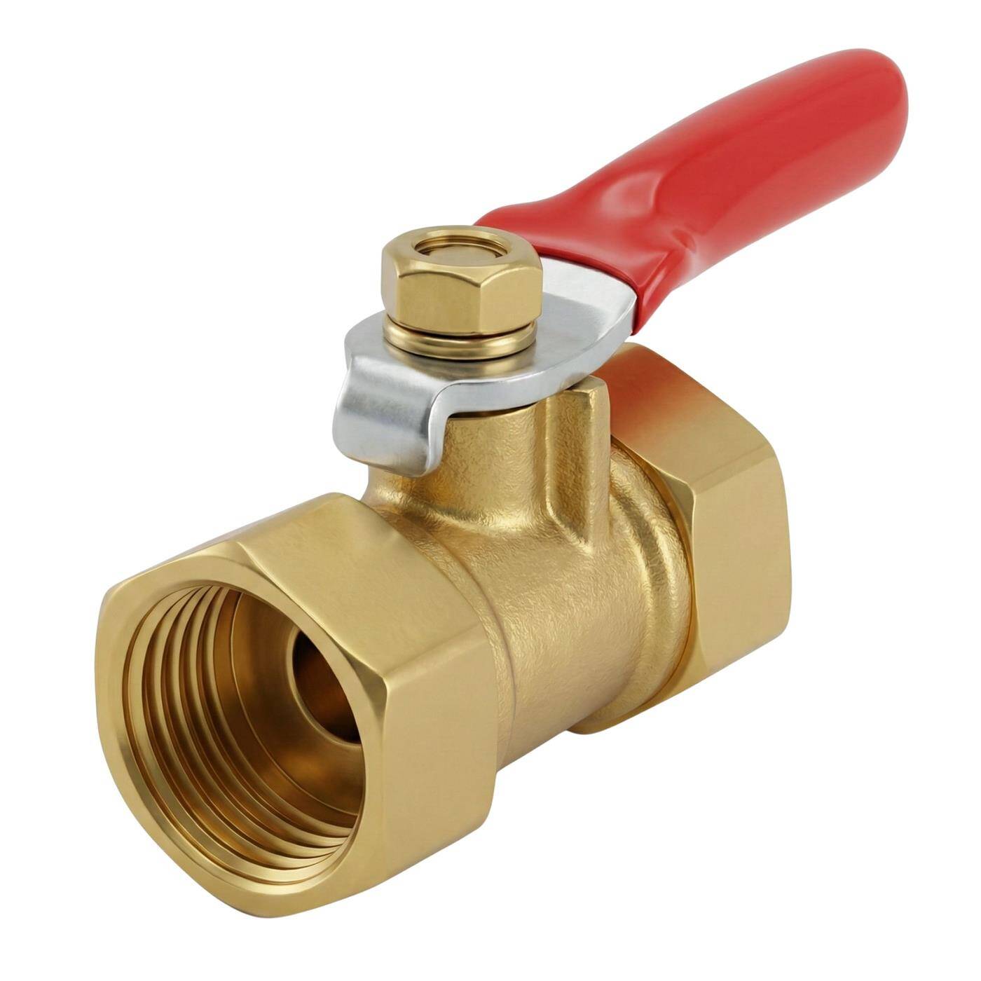 Lumonic I Ball valve round with lever handle I 1/4 Customs I 2 x Internal thread I Corrosion-resistant brass I Stopcock I for compressed air I Workshop