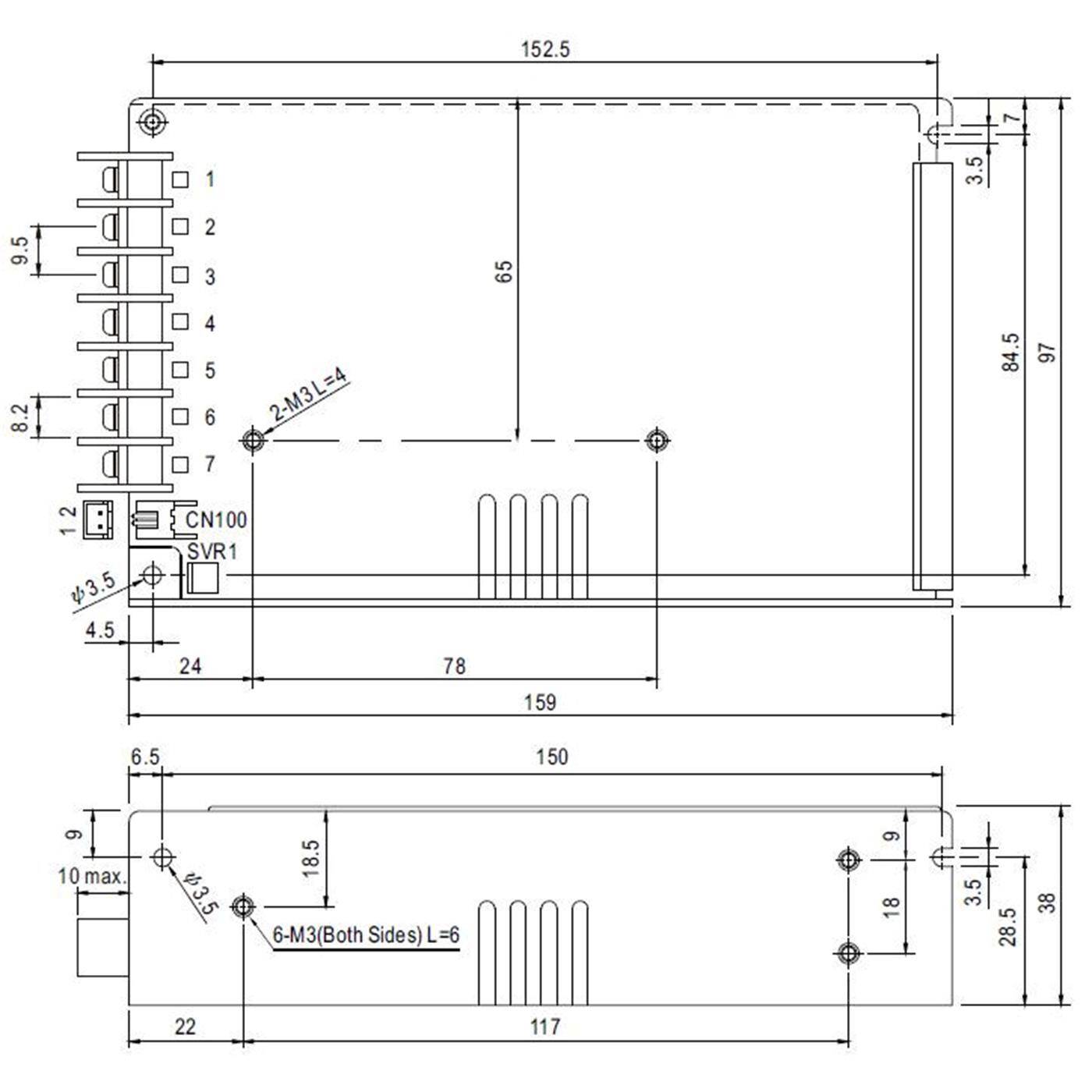 HRP-100-48 105,6W 48V 2,2A Industrielles Netzteil