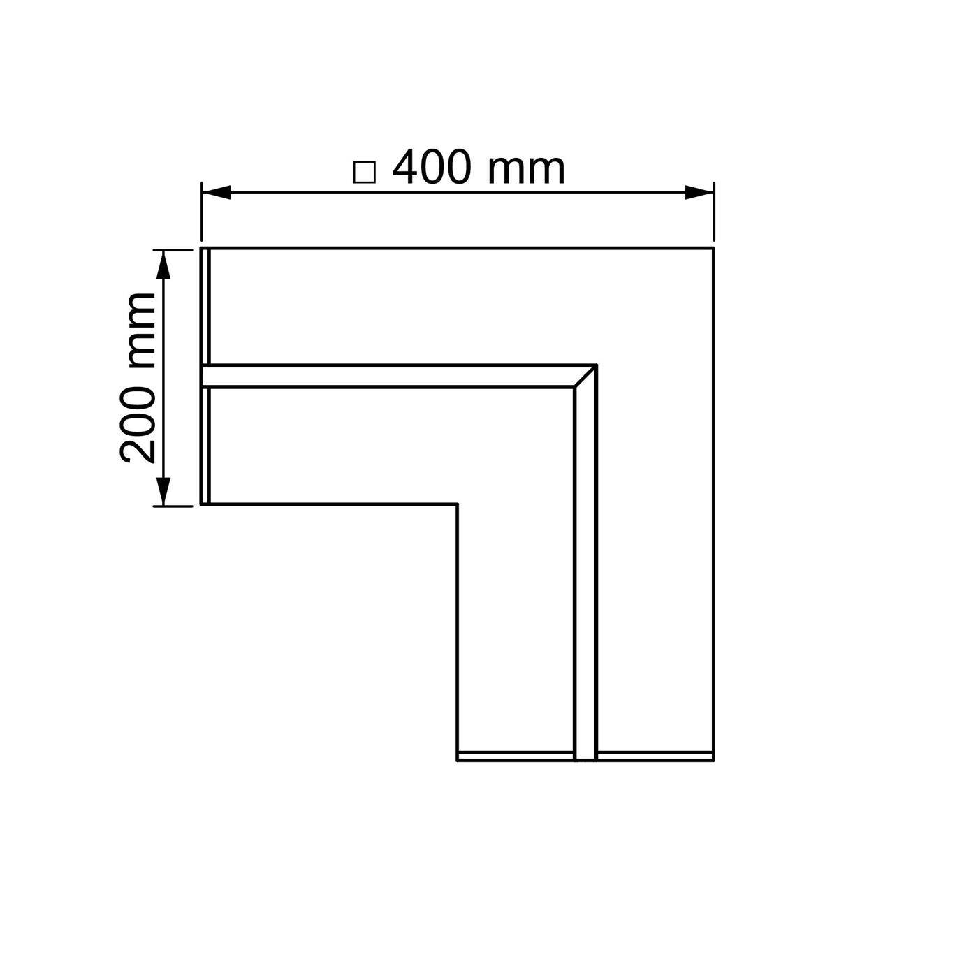 LED Drywall Panel L-Shape 1-track for 12mm Strip