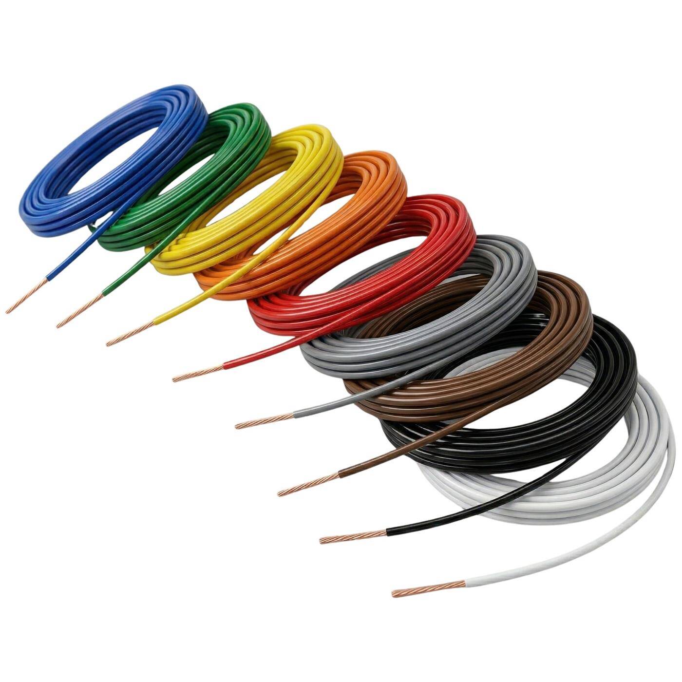 1m FLRY Vehicle cable White 0,75mm² round Cable Stranded wire CAR Power cable