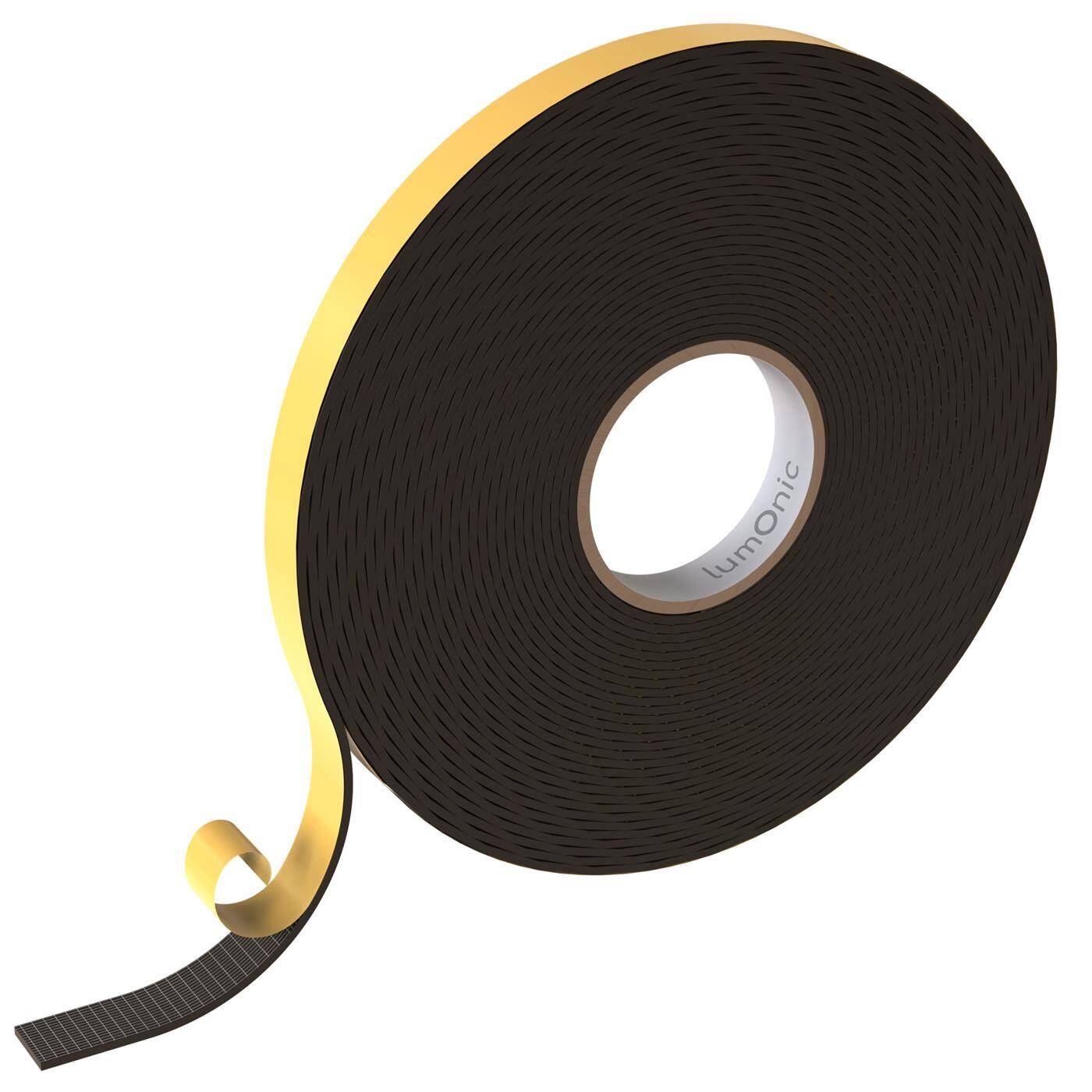 Lumonic 10 m Dichtungsband selbstklebend, Moosgummi, 15 mm x 2 mm - EVA-Schaum, Türdichtung, Fensterdichtung, Zugluft abdichten, Klappern dämpfen, Entkopplungsband, Schaumstoffband