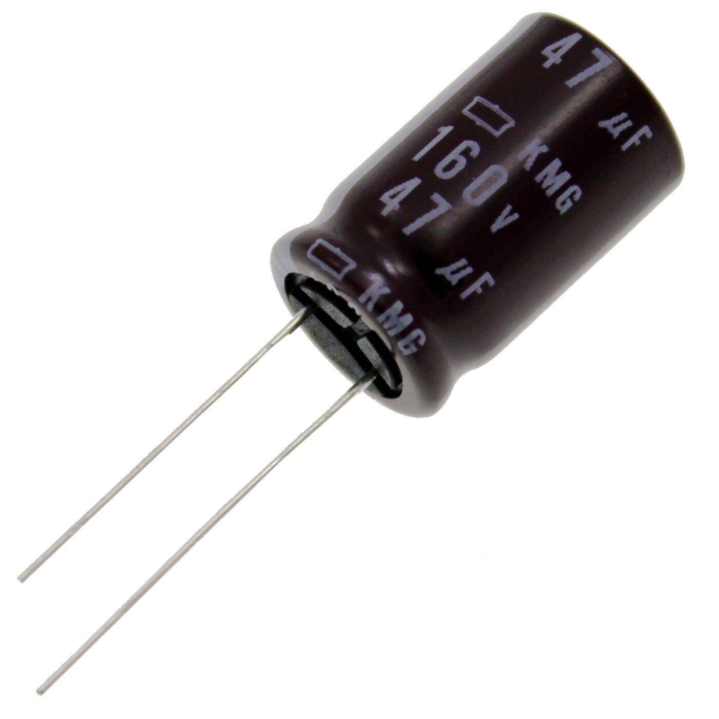 Elko Kondensator Radial 47µF 160V | Elektrolytkondensator bis zu einer Temperatur von 105°C | 12,5x20mm | 47uF EKMG161ELL470MK20S United Chemi-Con