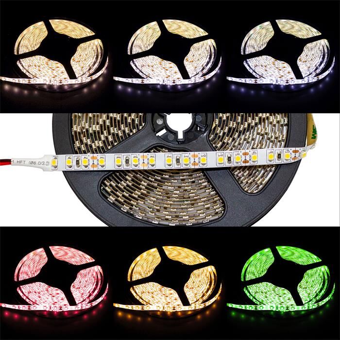 5m (500cm) LED Streifen Band Leiste 12V IP20 600LEDs 120LED/m SMD3528