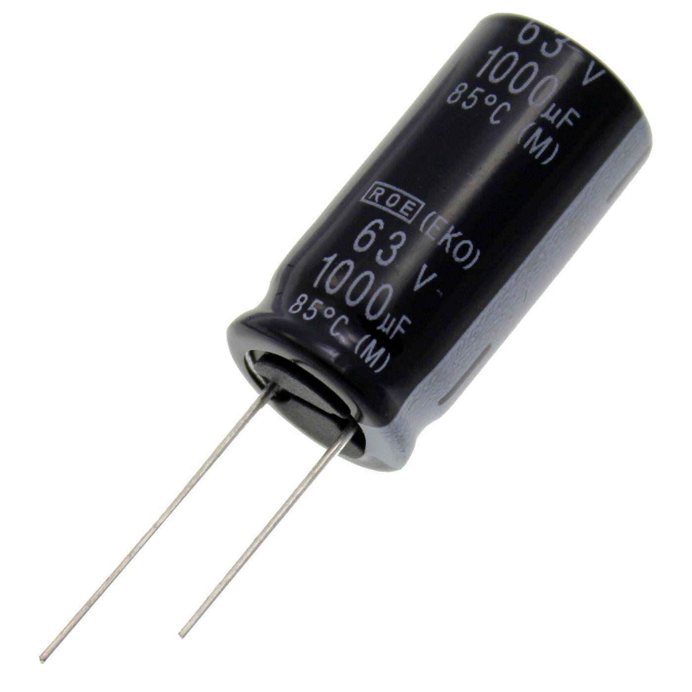 Elko Kondensator Radial 1000µF 63V | Elektrolytkondensator bis zu einer Temperatur von 85°C | 16x31,5mm | 1000uF EKO00JS410J00K Vishay