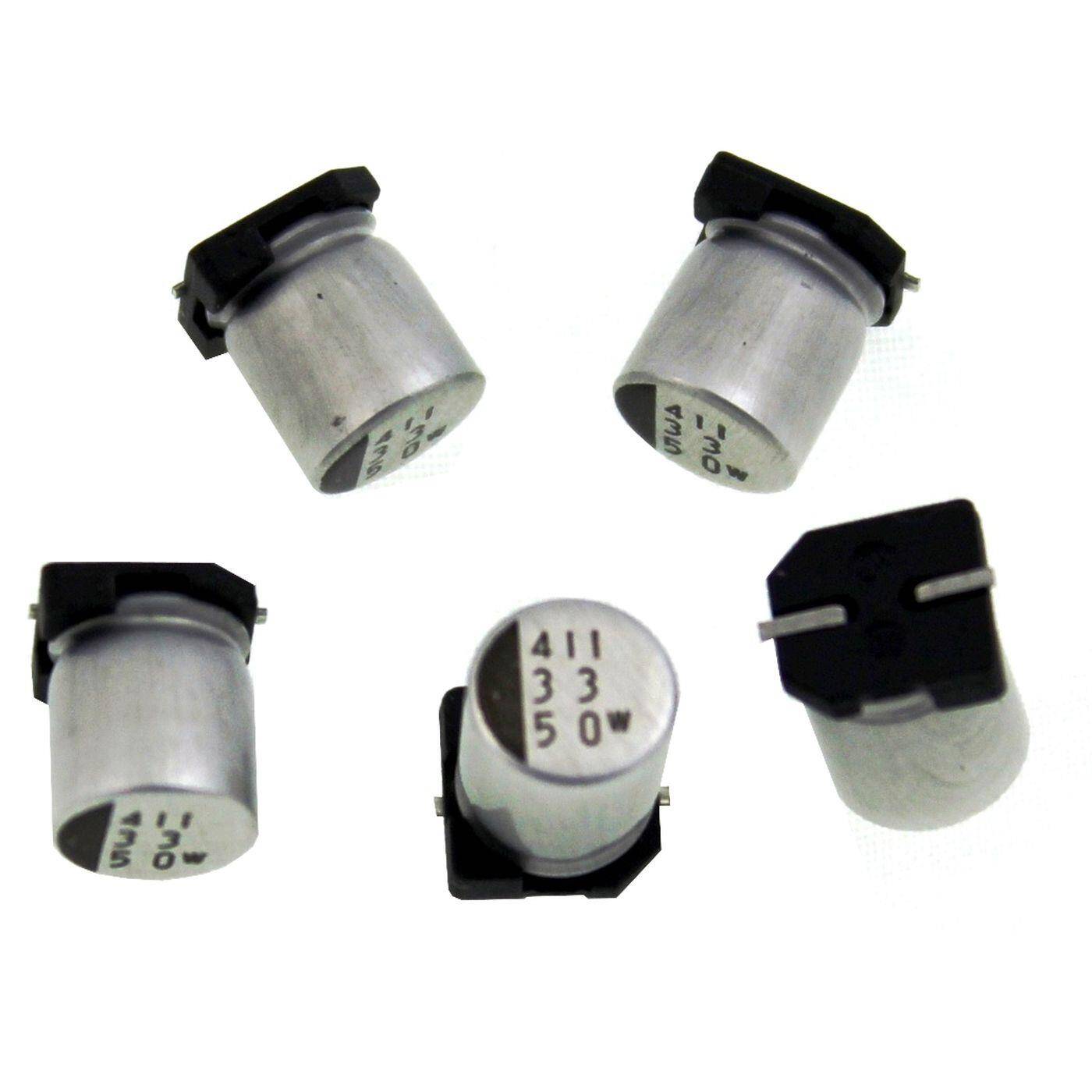 SMD Elko Kondensator 33µF 50V | Elektrolytkondensator bis zu einer Temperatur von 105°C | 6,3x8mm | 33uF NACEW330M50V63X8TR13 NIC