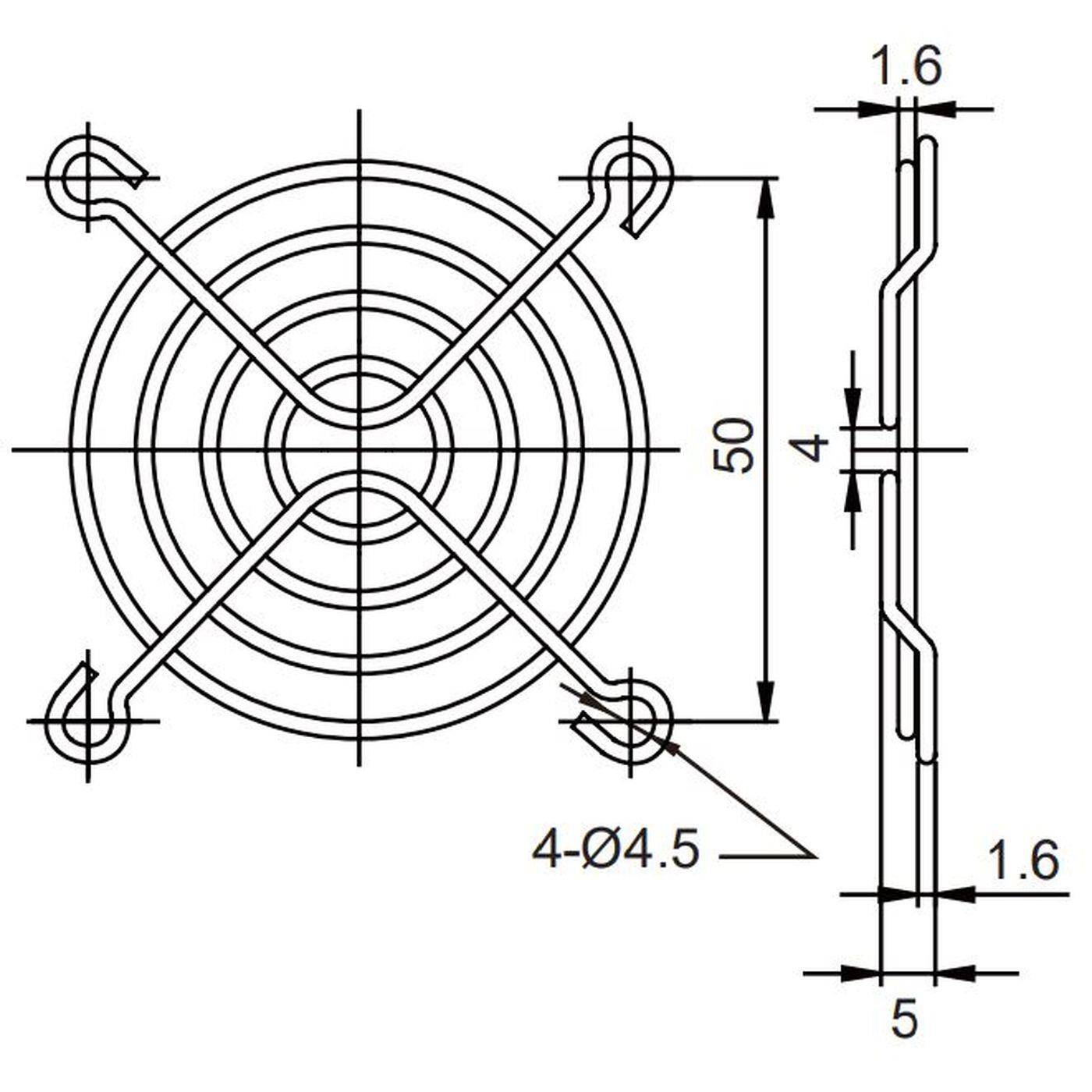 Lüftergitter 60x60mm für Axiallüfter 60x60x10mm 60x60x15mm 20mm 25mm