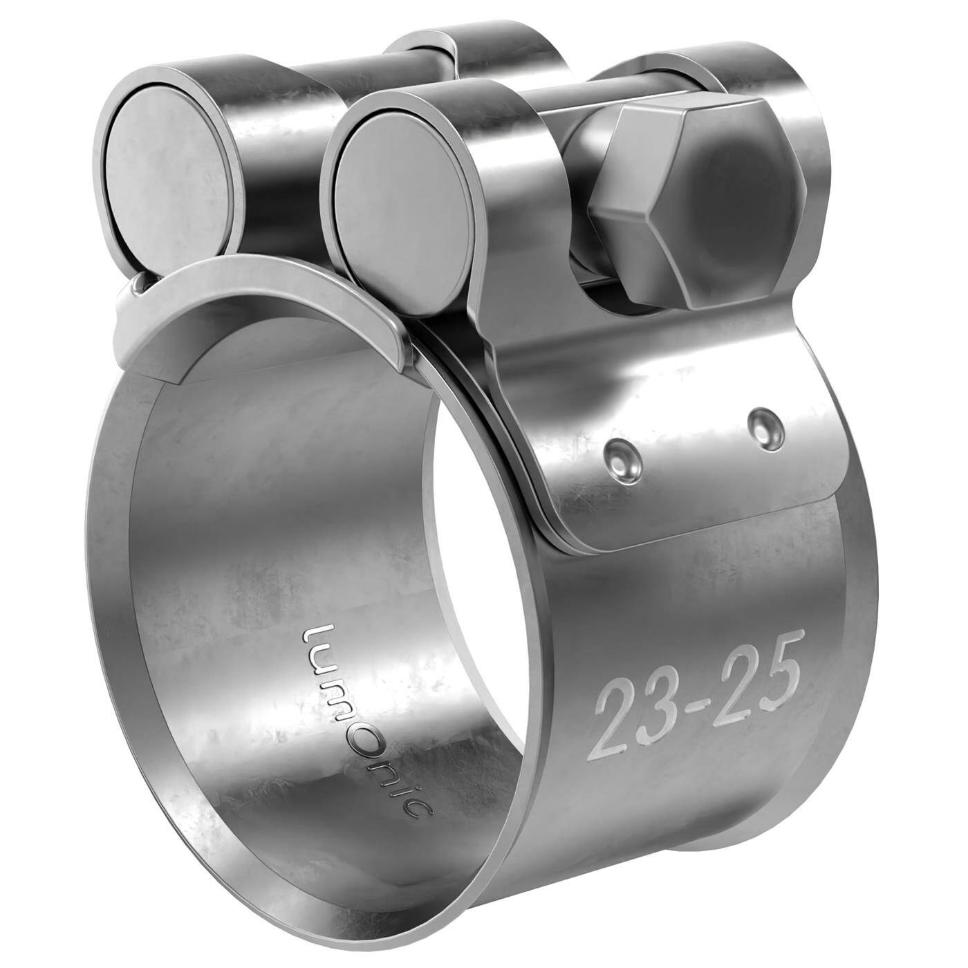 1x Lumonic Gelenkbolzenschelle Edelstahl 23-25mm V2A Auspuffschelle für Bau PKW LKW