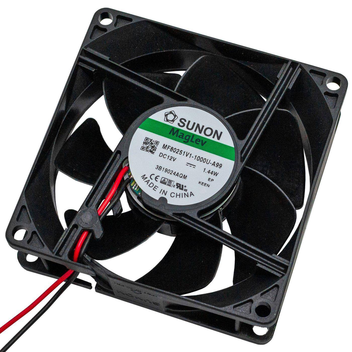 Lüfter 12V DC 1,44W 80x80x25mm 69,9m³/h 3200U/Min 69,9m³/h Sunon MF80251V11000UA99 Lüfter 12V DC 1,44W 80x80x25mm 69,9m³/h 3200U/Min 69,9m³/h Sunon MF80251V11000UA99