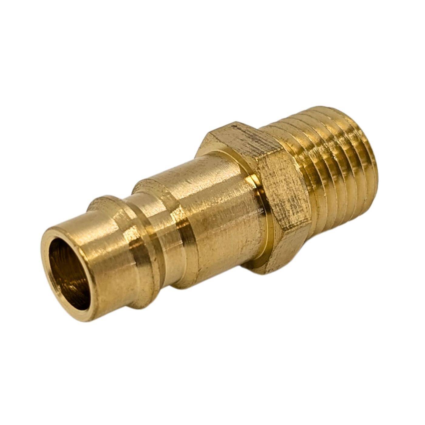 Coupling plug with external thread 1/4" made of brass Compressed air coupling plug Quick coupling for workshops, businesses and DIY enthusiasts