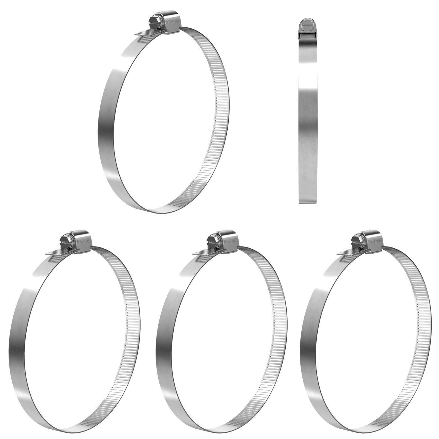 5x Hose clamp Stainless steel V2A 201 105-127mm Pipe clamp Hose clamp