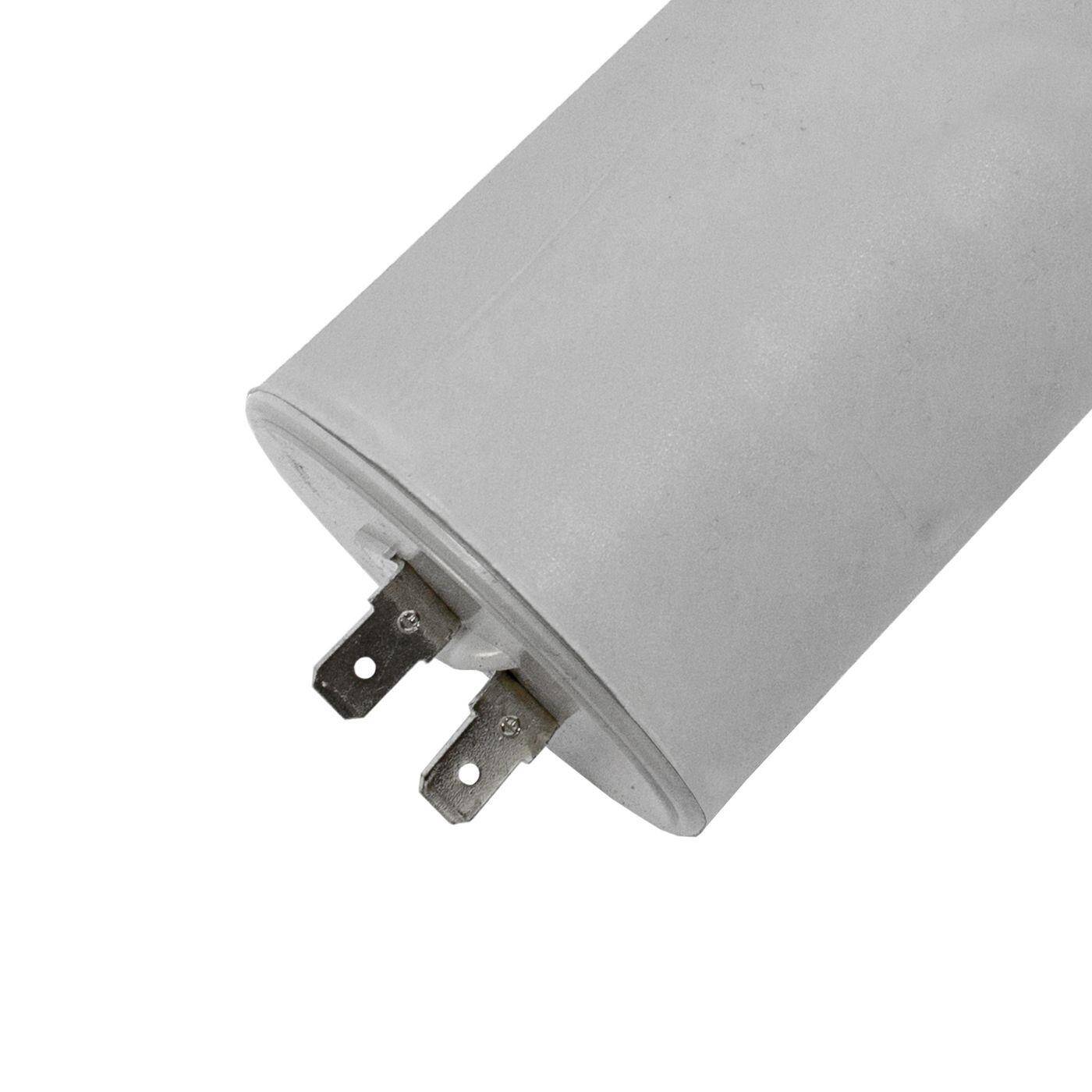 Lumonic Anlaufkondensator 416.10.87 A inkl. Stecker 6,3x0,8mm | Motorkondensator 80µF 400V 55x120mm I Kondensator im isolierten Kunststoffgehäuse