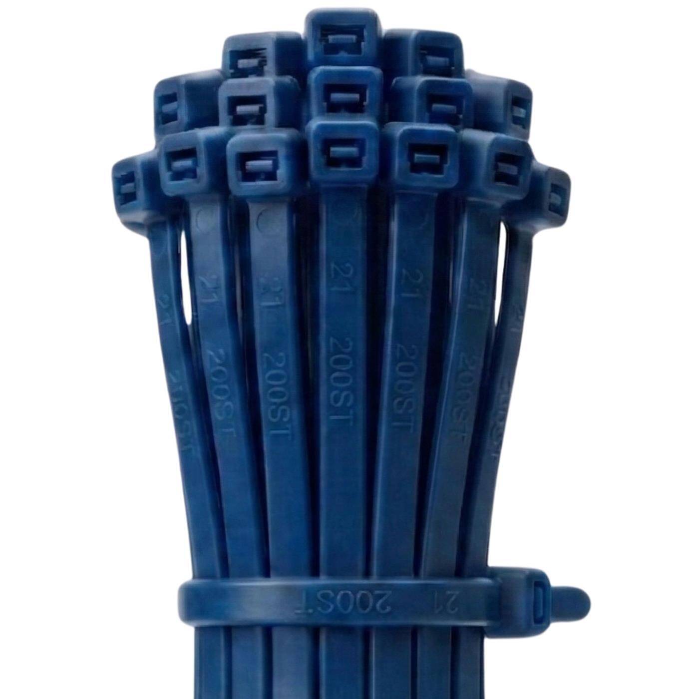 Lumonic 100 Stück Kabelbinder Blau | 100 × 2,5mm | bis 8,2kg Zugfestigkeit | Nylon PA6.6 | Farbcodierung, Industriequalität | Kabelmanagement, Industrie, Werkstatt, Haushalt