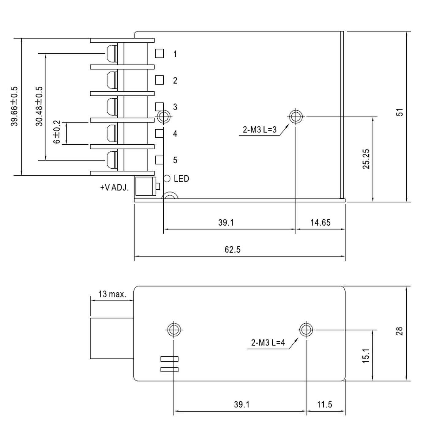 RS-15-48 15W 48V 0,313A Industrielles Netzteil