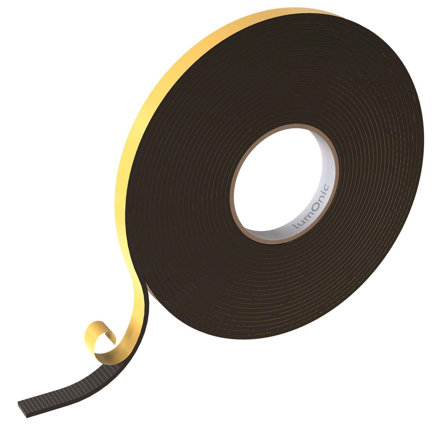 Lumonic 10 m Self-adhesive foam sealing tape, 15 mm x 3 mm - EVA foam, door seal, window seal, seal against drafts, dampen rattling, decoupling tape, foam tape