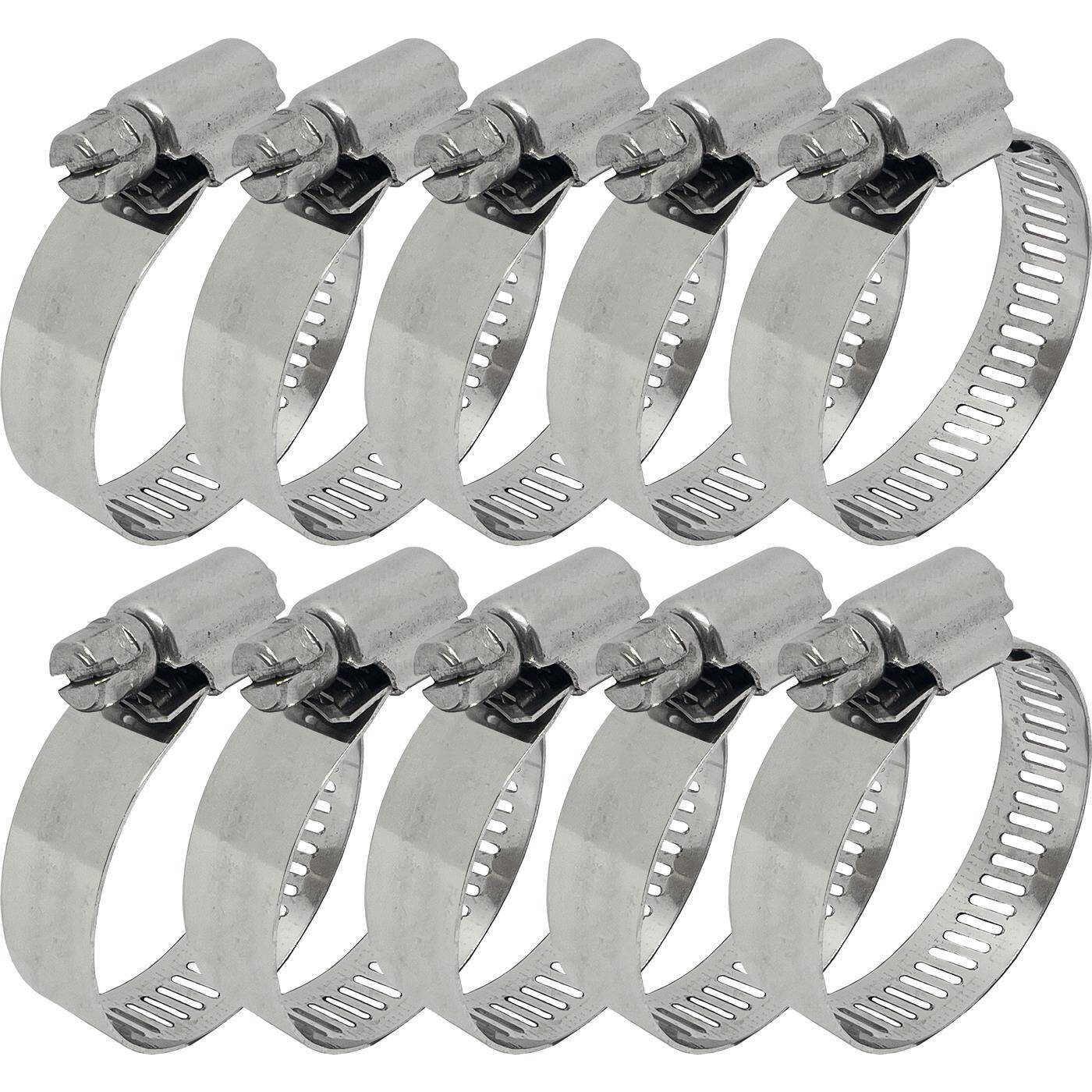 10x Hose clamp Stainless steel V4A 304 21-44mm Pipe clamp Hose clamp