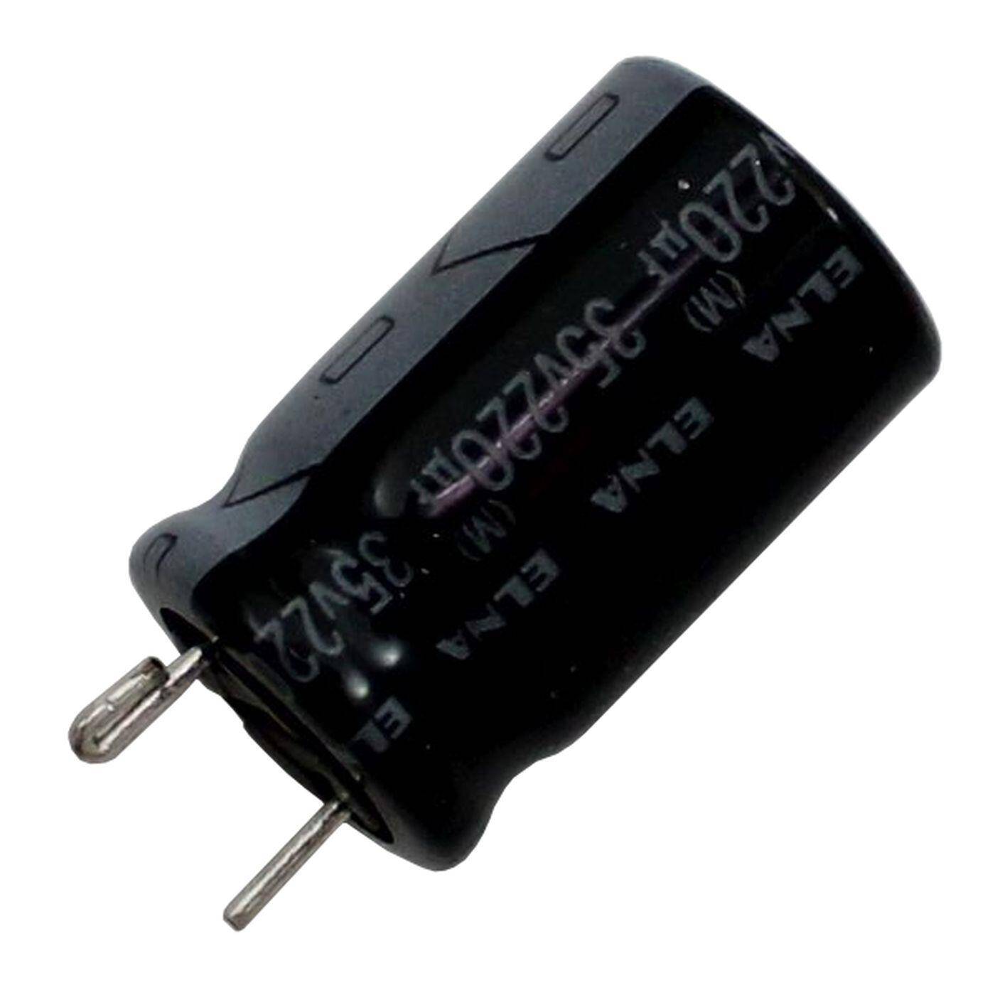 Elko Kondensator Radial 220µF 35V | Elektrolytkondensator bis zu einer Temperatur von 125°C | 10x16mm | 220uF RK-35V221MH4Z#Q-F72 Elna