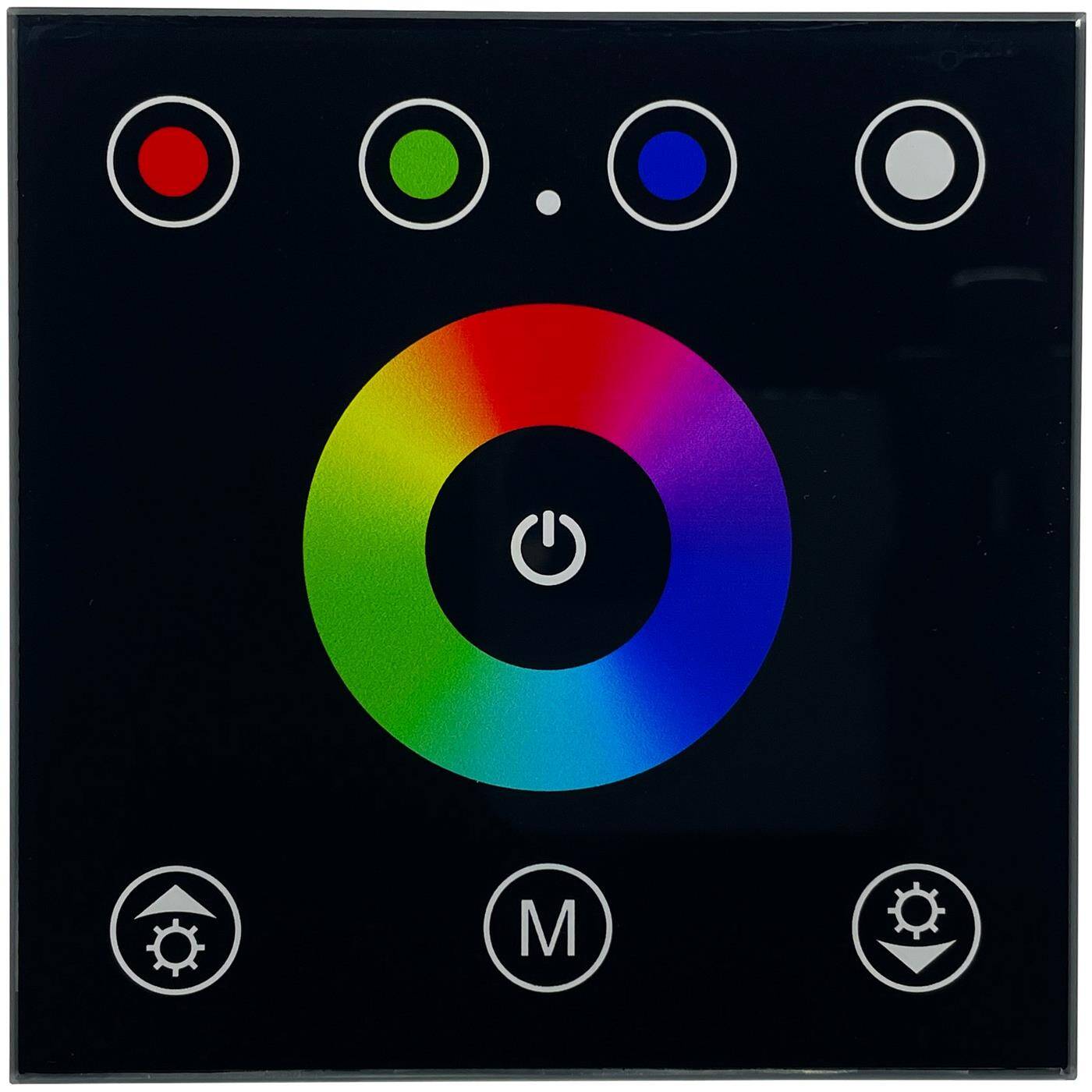 RGBW LED Wand Touch Panel Controller 12...24V 384W Glas Design Optik RGB+W; 5-Pin