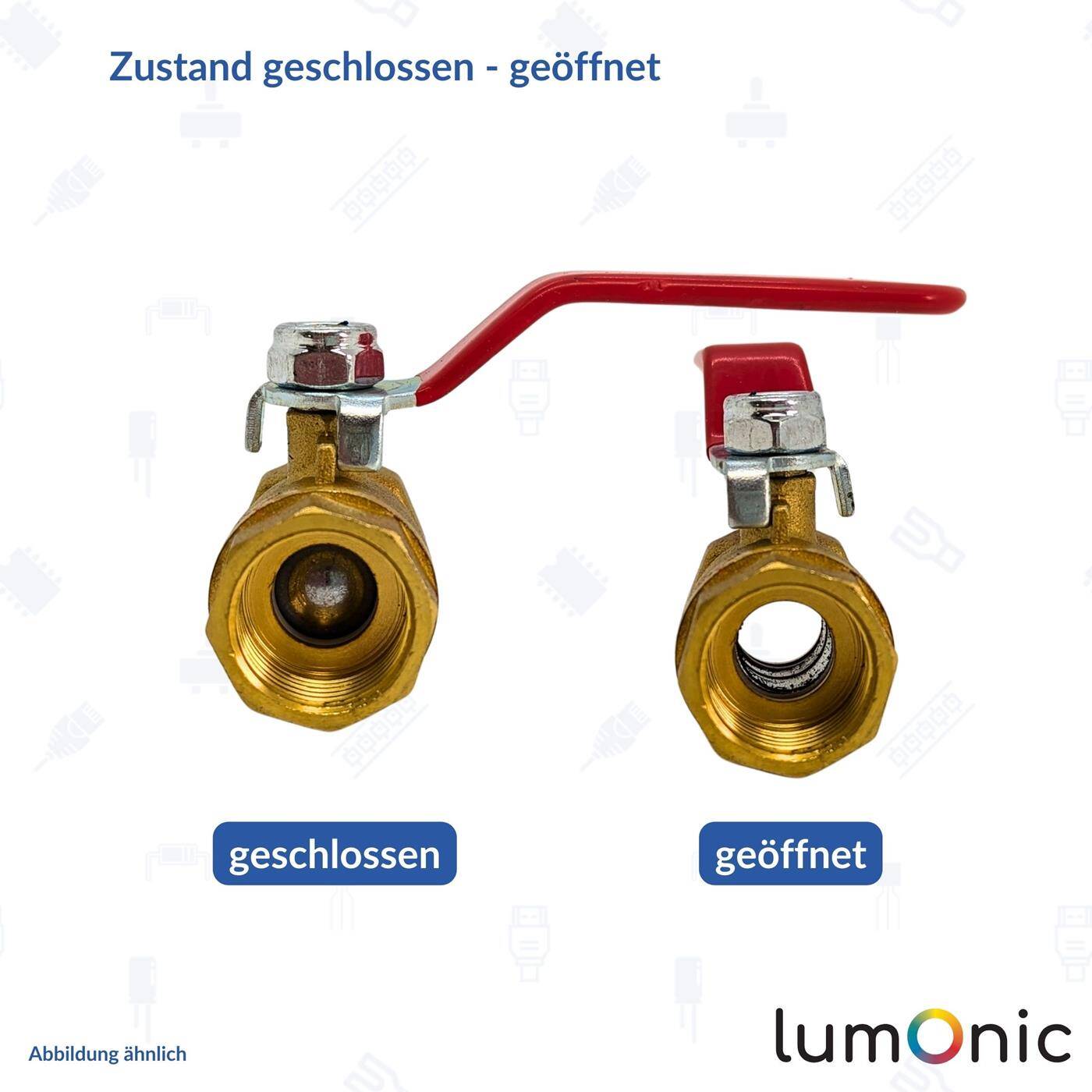 Ball valve round with lever handle 3/4 Customs 2 x Internal thread Corrosion-resistant brass Stopcock for compressed air Workshop