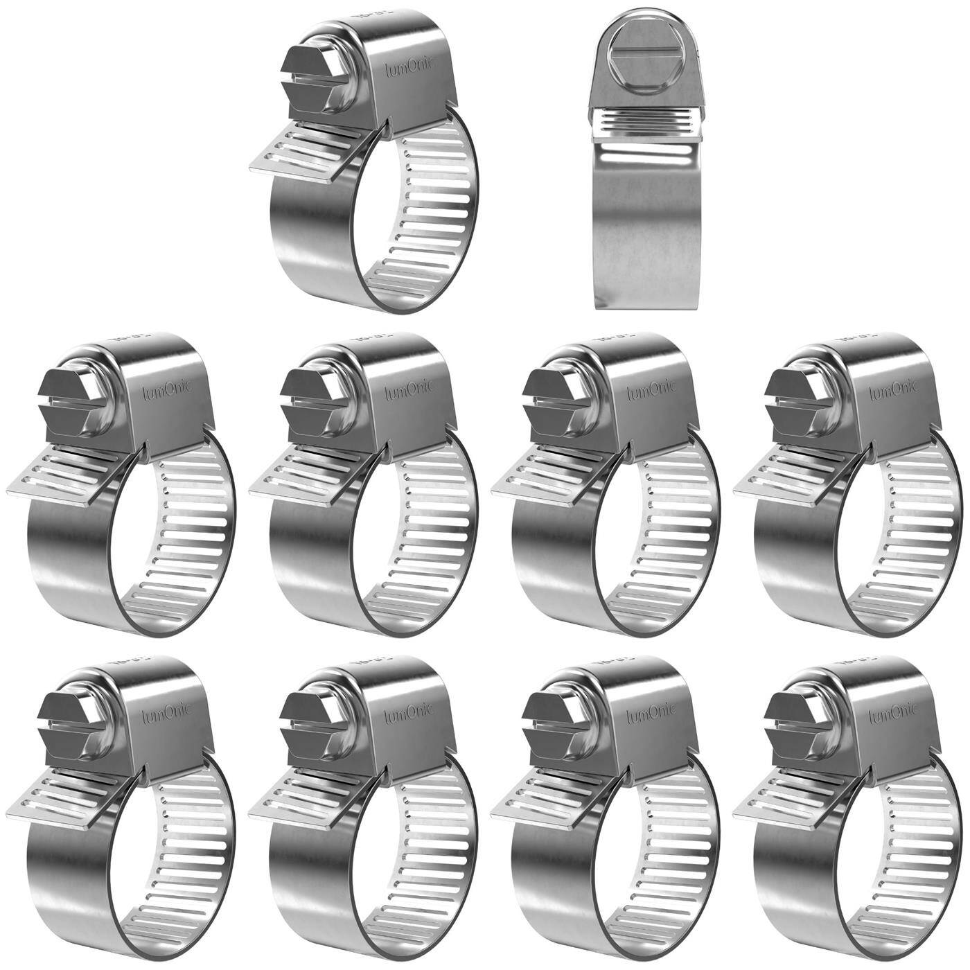 10x Hose clamp Stainless steel V2A 201 18-32mm Pipe clamp Hose clamp