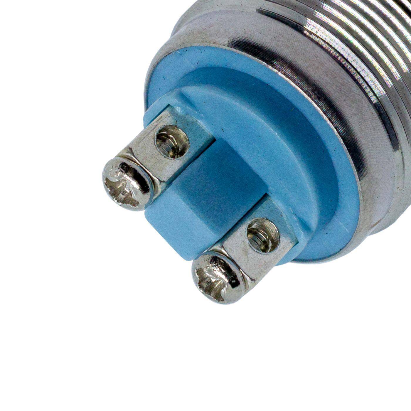 Edelstahl Drucktaster gewölbt Ø22mm IP65 Schraubanschluss 250V 3A Vandalismussicher