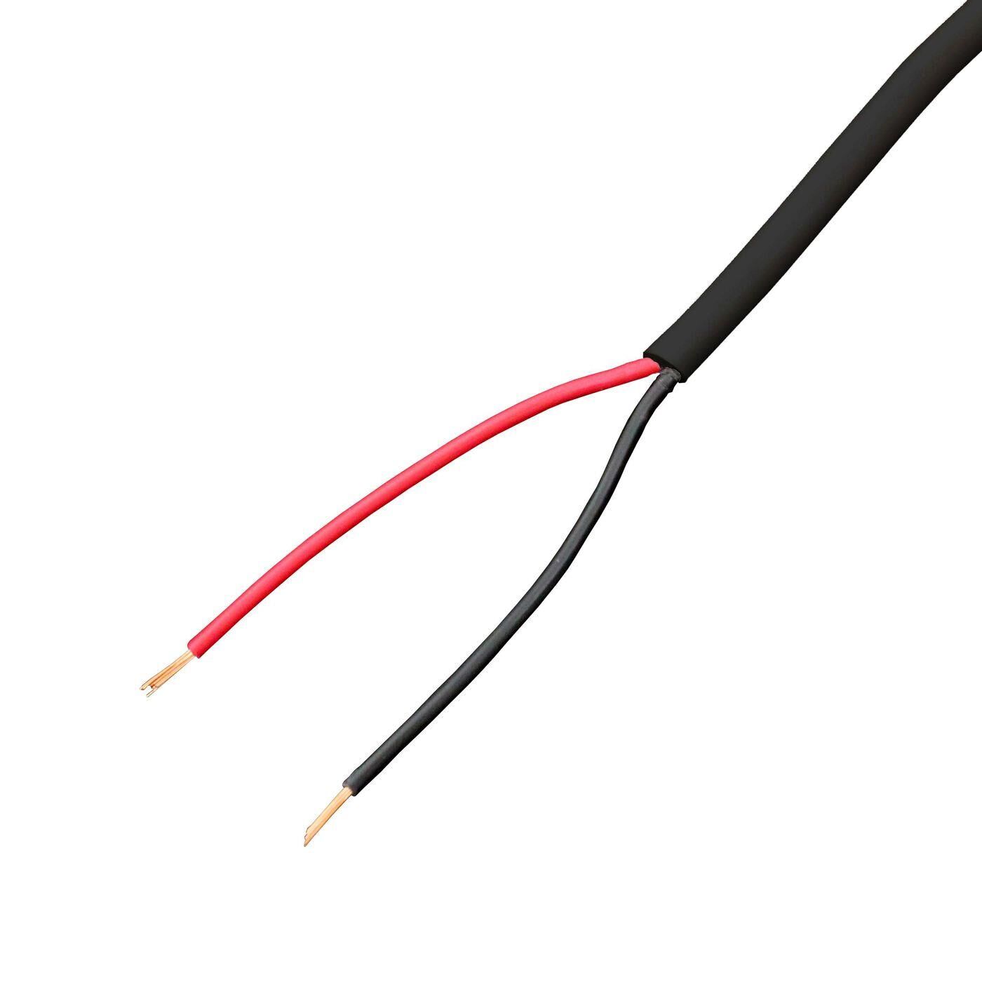 1m LED Control cable 2x 0,34mm² LiYY Extension 2 wire Power cable Black UV resistant