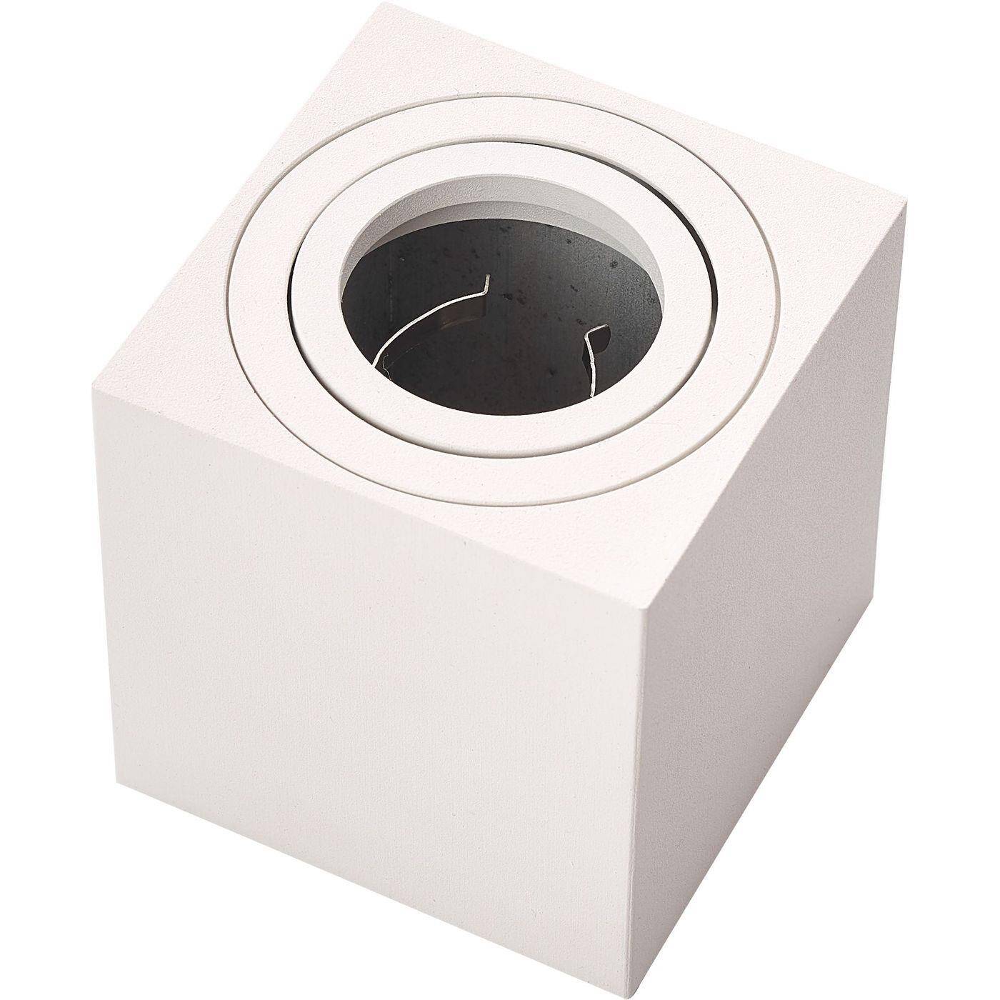 LED Aufbaurahmen Quadratisch 80x80x84mm Weiß Aluminium Schwenkbar Spot GU10 MR16