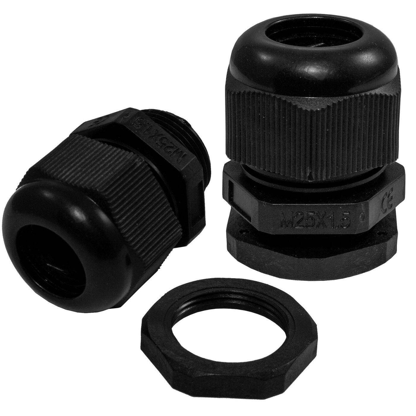 10x Kabelverschraubung M25 PG16 schwarz IP67 metrisch 13-19mm