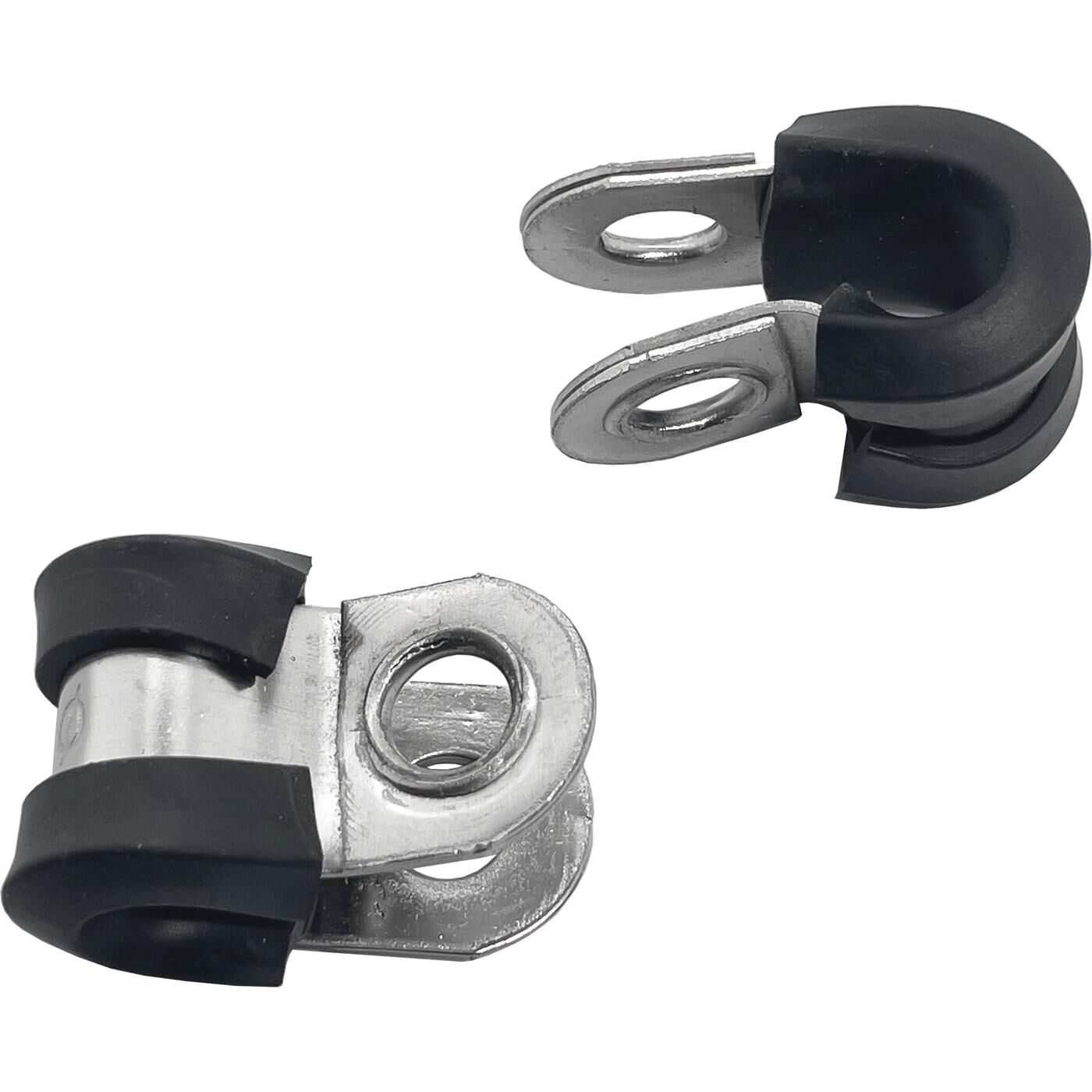 10x P-Clip Leitungsschelle Edelstahl V2A mit Gummi 5mm Rohrschelle Befestigungsschelle