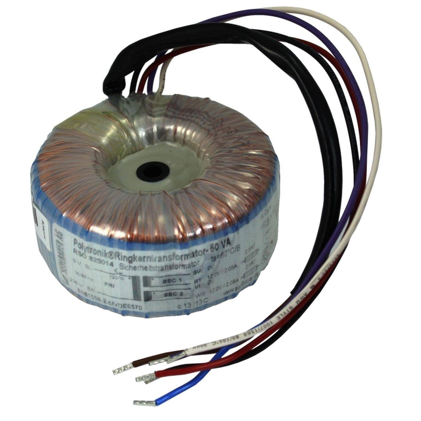 Toroidal transformer 50VA 230V 2x9V 18V Lumonic RSO-825013