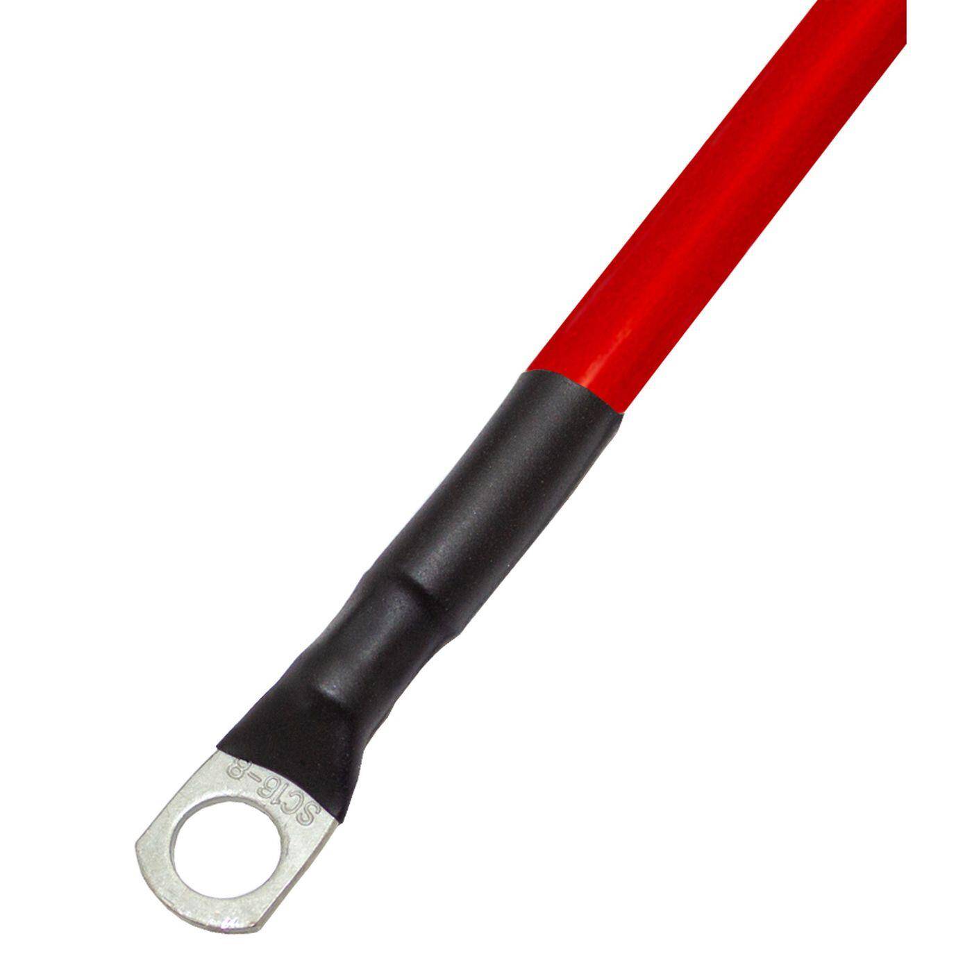 Lumonic 1m Batteriekabel Massekabel mit 10mm² Querschnitt rot - KFZ Stromkabel mit Rohrkabelschuh M8 + Polklemme - DIN zertifziertes isoliertes Kupferkabel