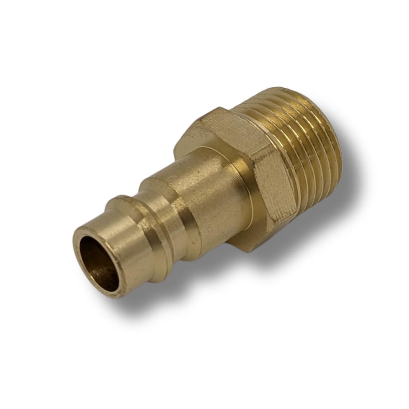 Coupling plug with external thread I 3/8" I made of brass I Compressed air coupling plug I Quick coupling I for workshops, businesses and DIY enthusiasts