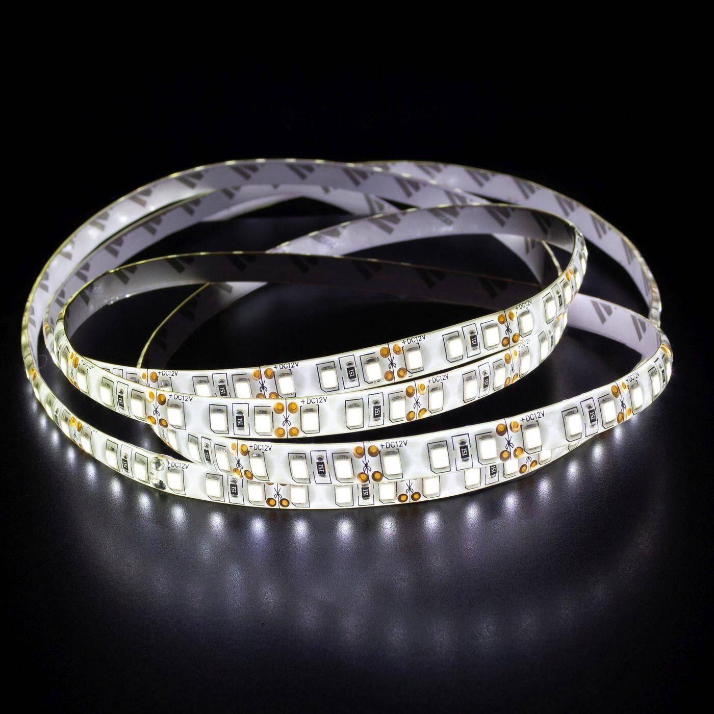 5m (500cm) LED Streifen Band Leiste 24V Neutral Weiß 4500K IP65 600LEDs 120LED/m SMD2835