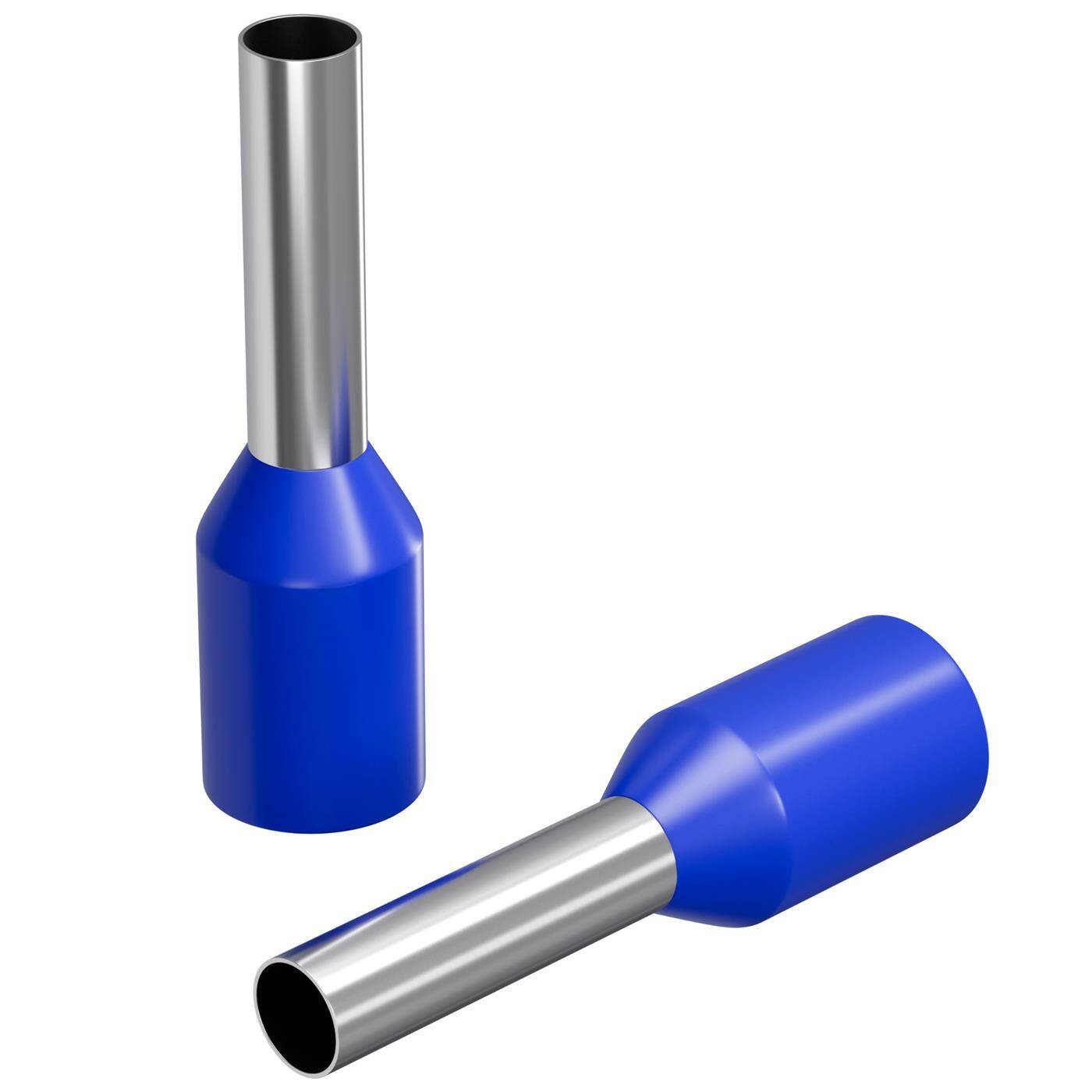 100x Aderendhülse isoliert 2,5mm² Blau Kupfer verzinnt 2,2x8mm Hülse