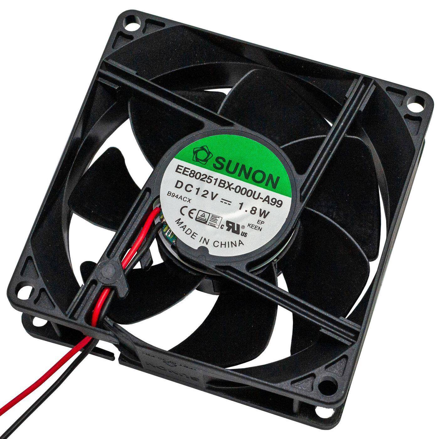 Lüfter 12V DC 1,8W 80x80x25mm 76,4m³/h 3600U/Min 76,4m³/h Sunon EE80251BX-A99