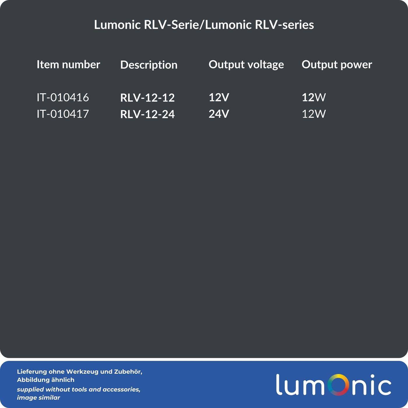 LED Unterputz Netzteil RLV-12-24 24V 12W Input 220-230VAC flimmerfrei & wasserdicht Überlastschutz kompaktes LED-Netzteil für LED-Beleuchtung & Smart-Home