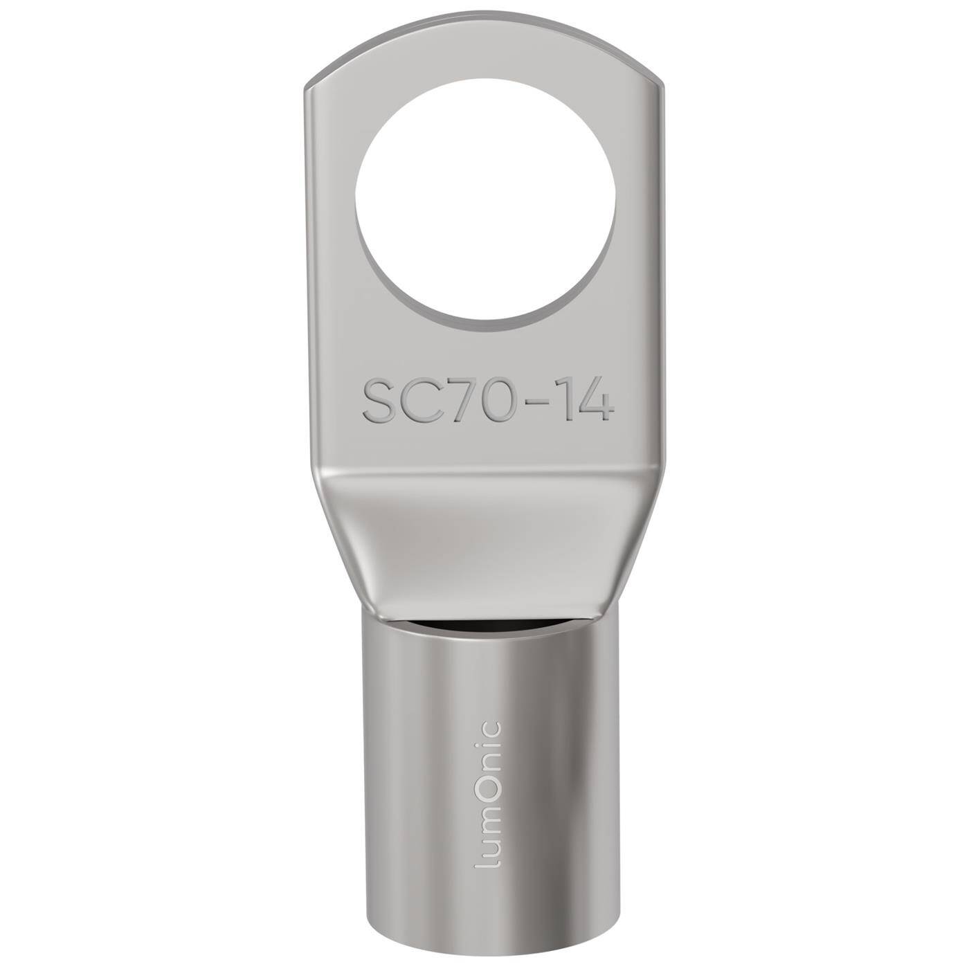 Rohrkabelschuh blank 70mm² Lochdurchmesser M14 SC70-14 Ringzunge Kupfer verzinnt