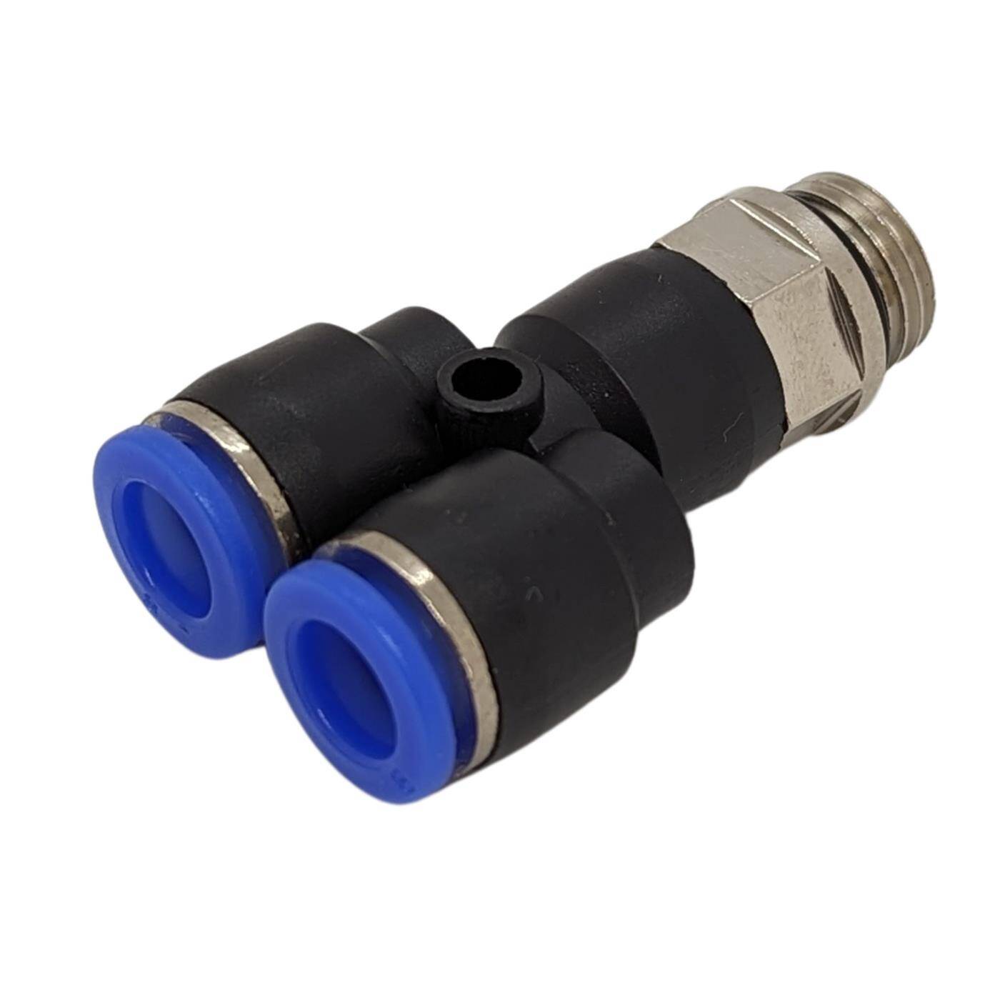 PU Schlauch Y-Steckverbinder Fitting mit Außengewinde 8mm*1/4Zoll Y-Stück Push-in pneumatischer Steckverbinder Y-Verteiler Druckluft & Automatisierung
