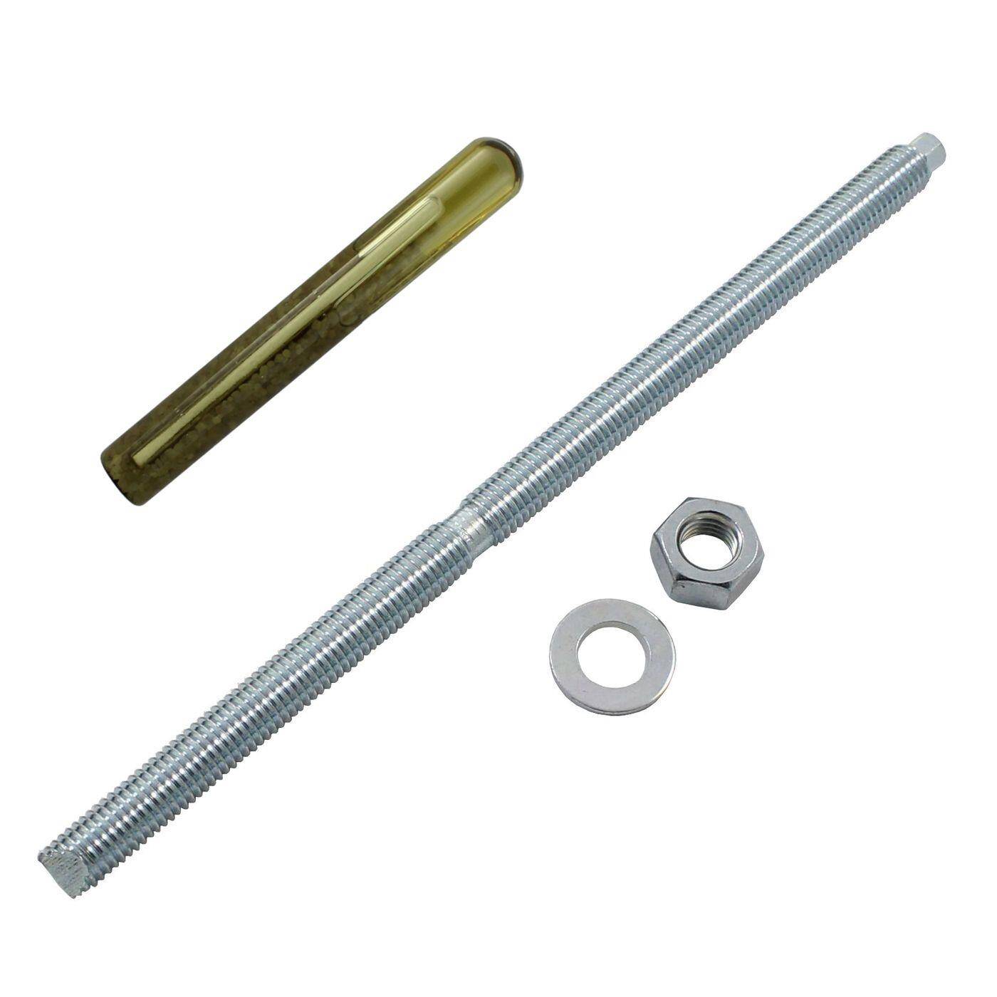 Lumonic Ankerstange + Verbundankerpatrone M12 x 250 Verzinkt I Zur Verwendung als Keilanker, Metalldübel, Bolzenanker, Blitzdübel I Für verschiedene Arten Durchsteckmontagen