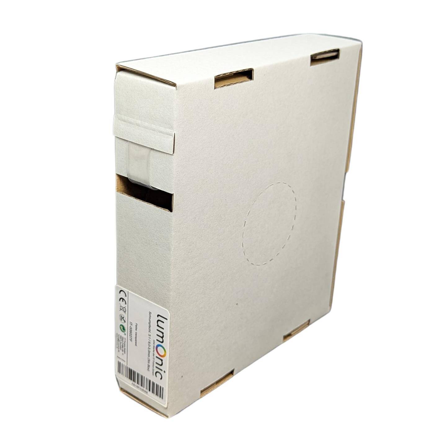 5m Heat shrink tubing Box 3:1 9 -> 3mm Transparent Flexible