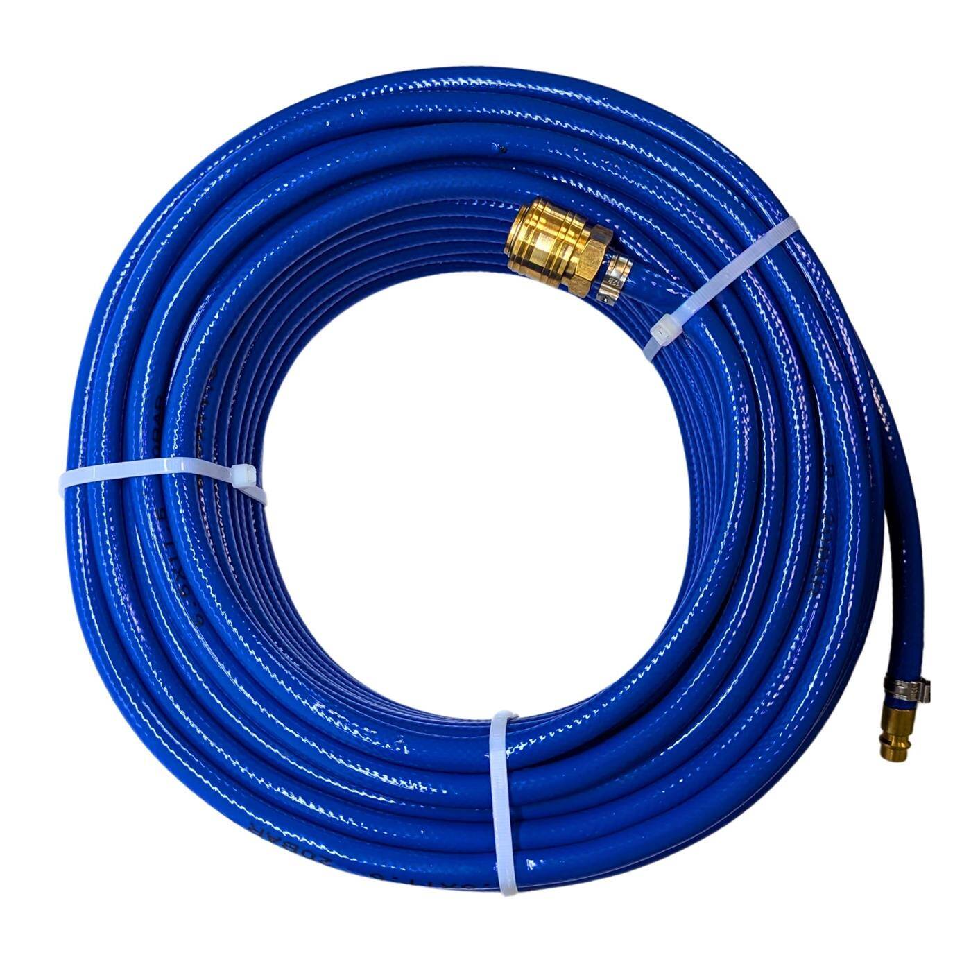 30m Druckluftschlauch mit Schnellkupplung 6mm PVC Druckluftverlängerung Dose & Stecker fertig konfektioniert flexibel, abriebfest und gewebeverstärkt