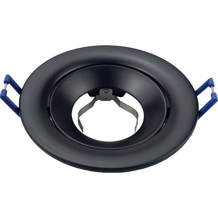 LED Einbaurahmen Rund 90x26mm Schwarz Aluminium Schwenkbar Spot GU10 MR16 LED Einbaurahmen Rund 90x26mm Schwarz Aluminium Schwenkbar Spot GU10 MR16