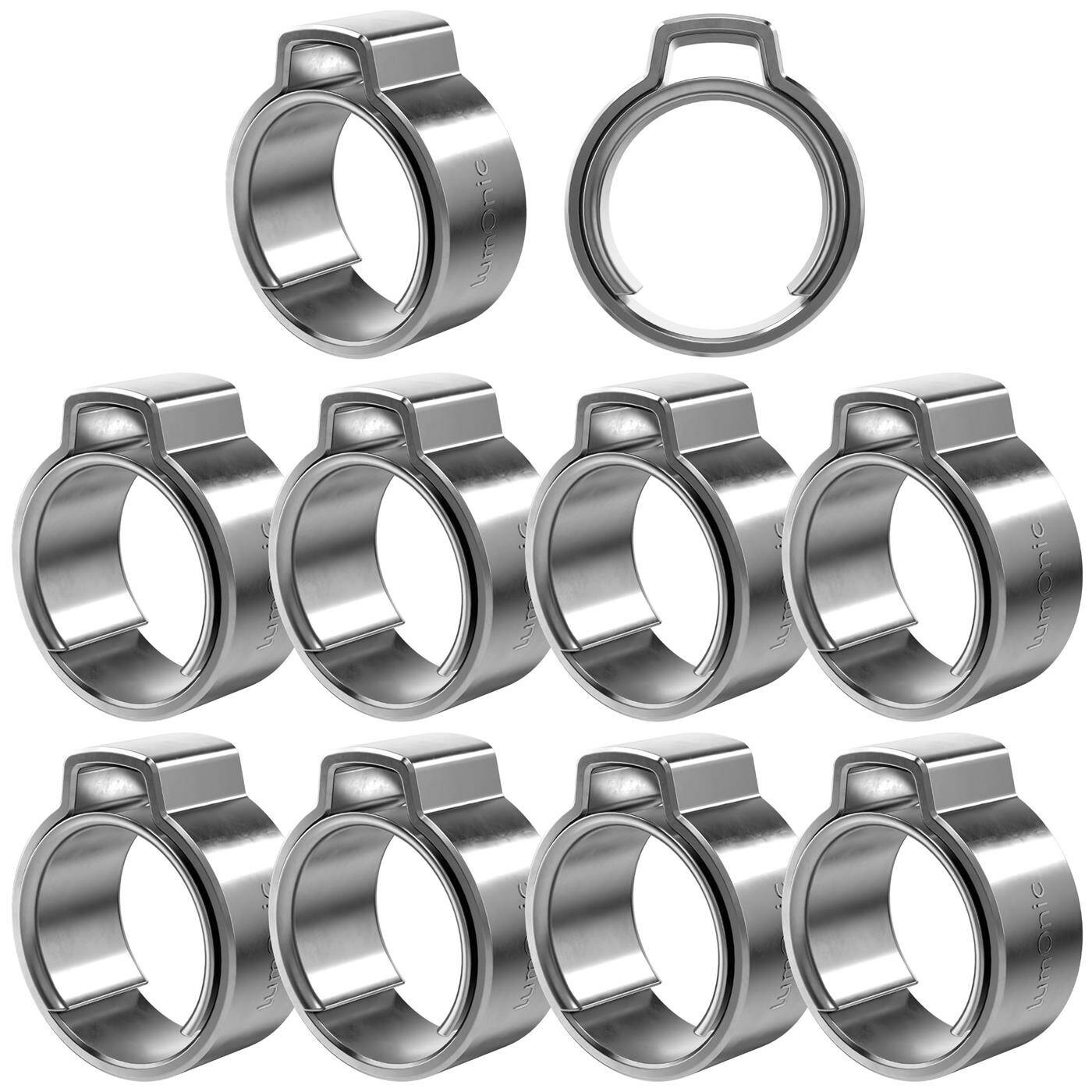 Lumonic I 10x 1-ear clip 8,8-10,5mm I V2A Stainless steel I Single ear clip I Hose clamp I for Compressed air, Pipe systems, Garden, CAR