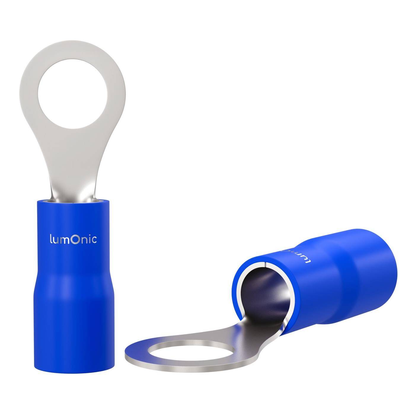 Lumonic 25x Ring cable lug 1,5-2,5mm² Partially insulated | M4 | Tinned copper | Secure cable connection without soldering | Set, crimp cable lug, crimp connector, eyelet | Motor vehicle, mechanical engineering, motorhome, battery