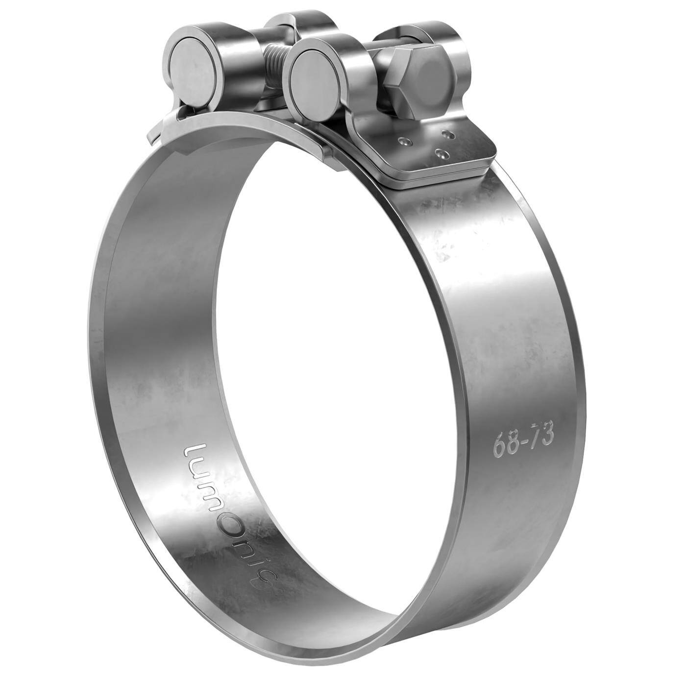 1x Lumonic Gelenkbolzenschelle Edelstahl 68-73mm V2A Auspuffschelle für Bau PKW LKW