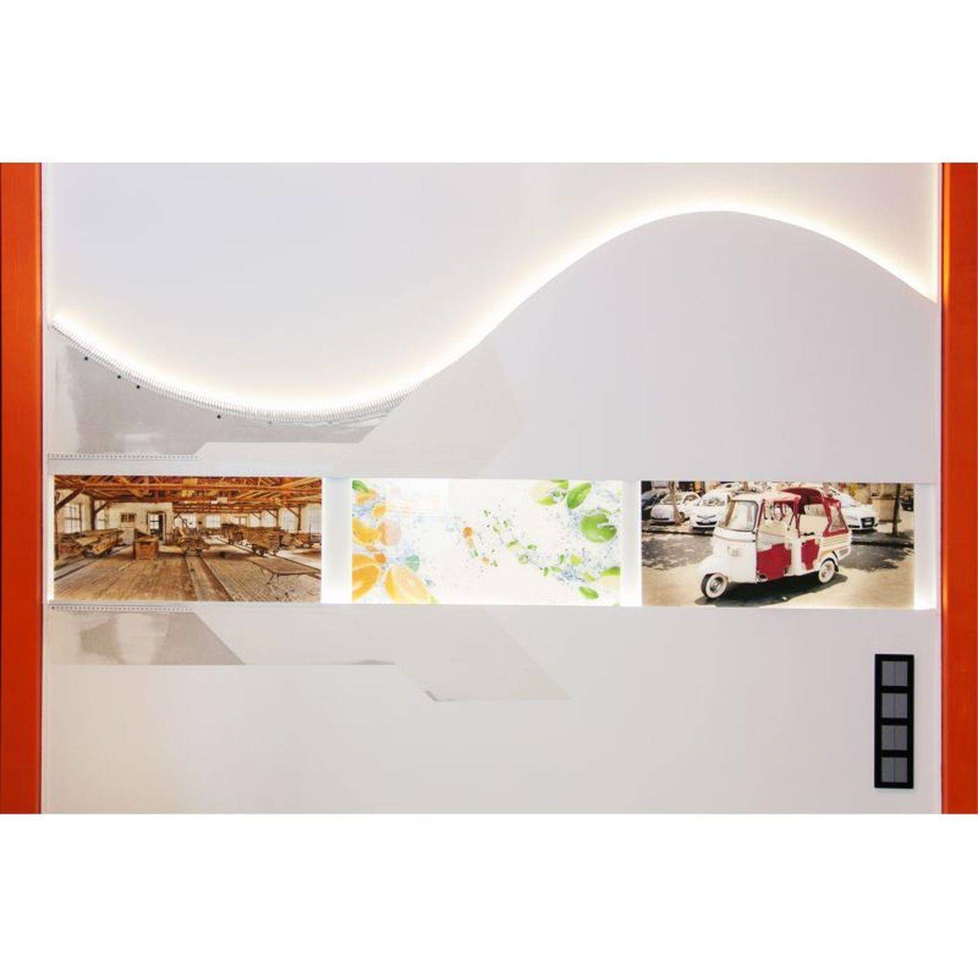 2m LED Trockenbauprofil ADP 35 für hinterleuchtete, bedruckte Glasbilder für Gipskartonplatten Stahl Zinkblech