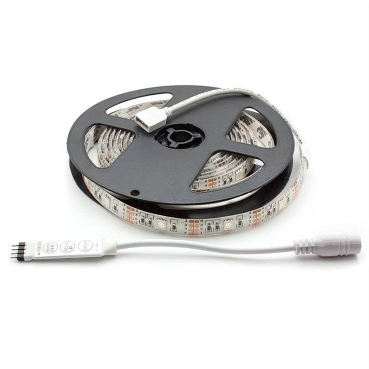 2m (200cm) RGB LED Streifen Band Leiste + Steuergerät 5V IP65 60LEDs 30LED/m SMD5050