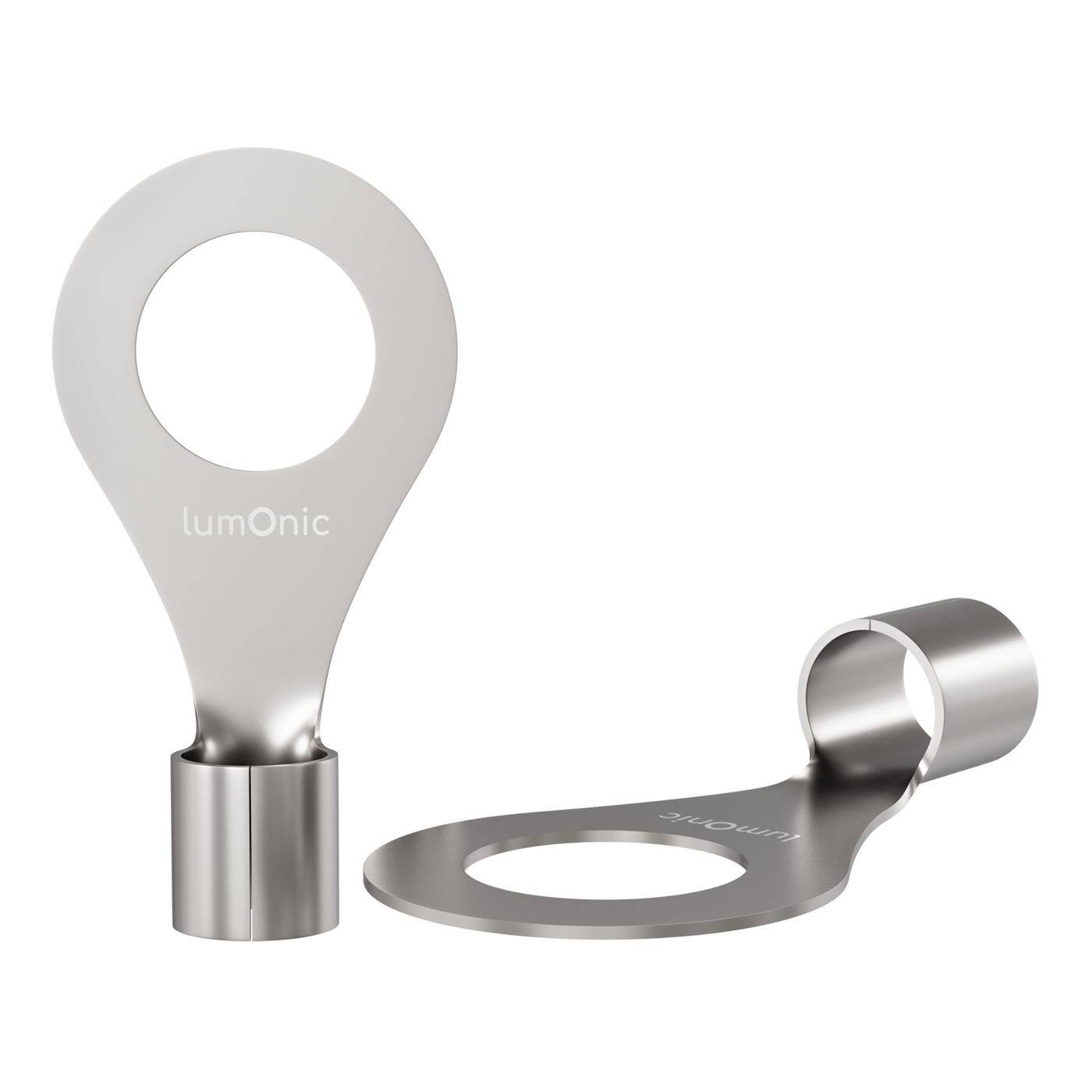 Lumonic 25x Ringkabelschuh 10,0-16,0mm² blank | M12 | Kupfer verzinnt | sichere Kabelverbindung ohne Löten | Crimp-Kabelschuh unisoliert | KFZ, Maschinenbau, Wohnmobil, Batterie