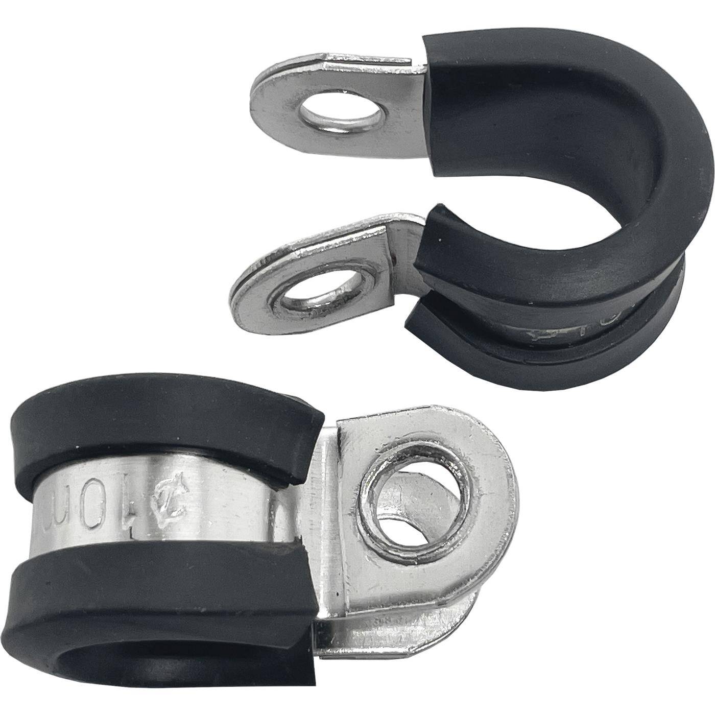 10x P-Clip Leitungsschelle Edelstahl V2A mit Gummi 10mm Rohrschelle Befestigungsschelle