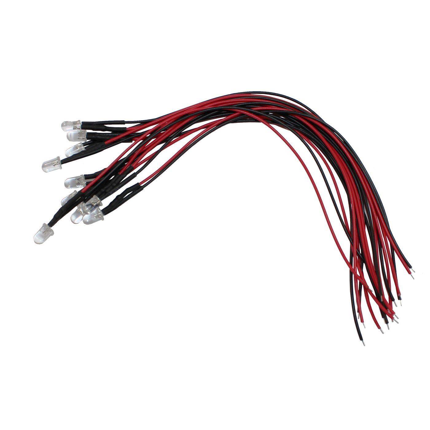 5x Superhelle LEDs 5mm Gelb für 5V 20cm Kabel 3000…5000mcd 45°